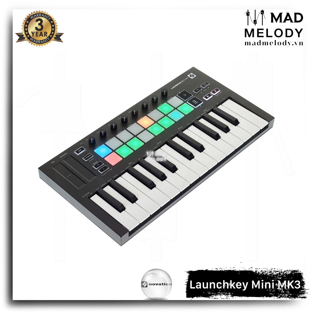 Novation Launchkey Mini MK3 MIDI Keyboard [đàn soạn nhạc nhỏ gọn, đời 3, 25 phím mini, Brand New]