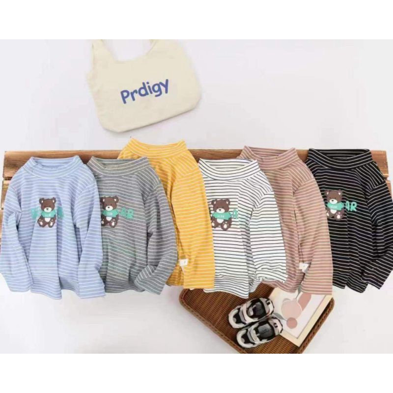 Áo giữ nhiệt cổ 3 phân nỉ cotton cho bé 10_25kg