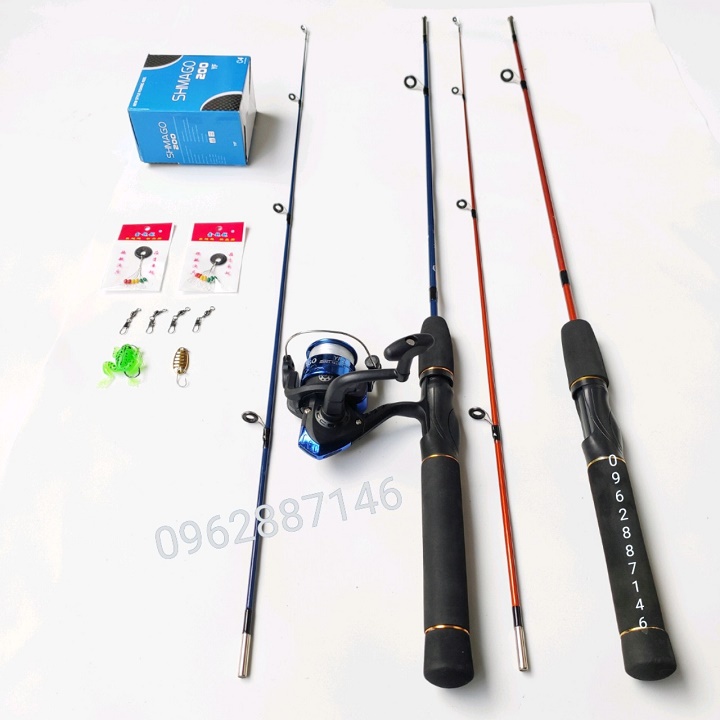 bộ cần câu lure GW carbon 1m8 tải cá lớn