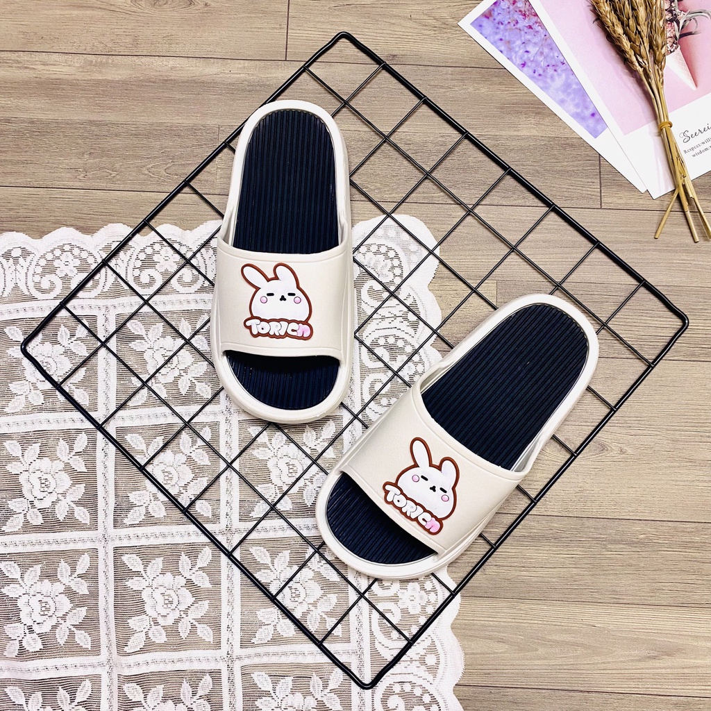 Dép quai ngang đế cao thỏ tori phối màu siêu cute cực êm chân đi nước thoải mái - TT389