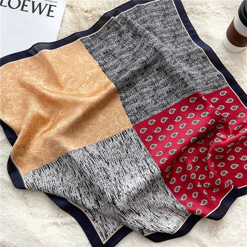 Khăn choàng lụa satin hình vuông in họa tiết nhiều kiểu tùy chọn chuyên nghiệp kích thước 70 * 70cm