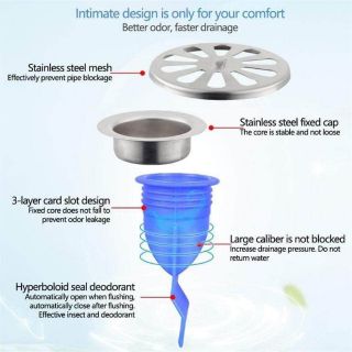 Bộ lõi silicone và nắp đậy cống ngăn mùi hôi, chống côn trùng