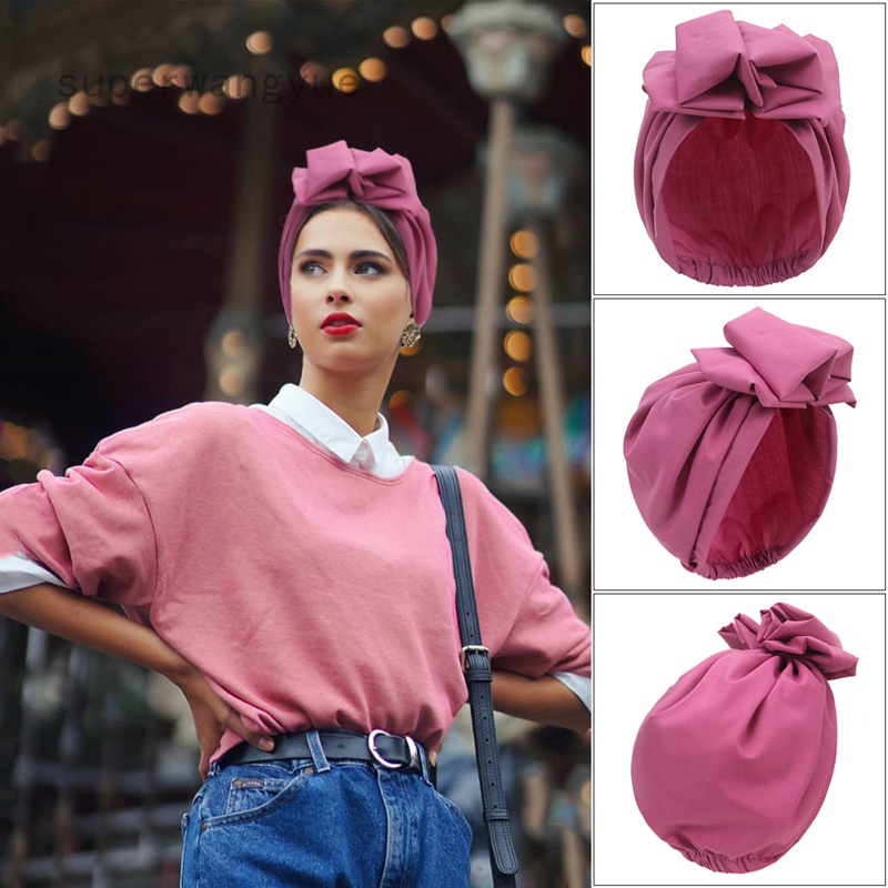 Mũ Turban Trùm Đầu In Hoa Phong Cách Ấn Độ Thời Trang Cho Nữ
