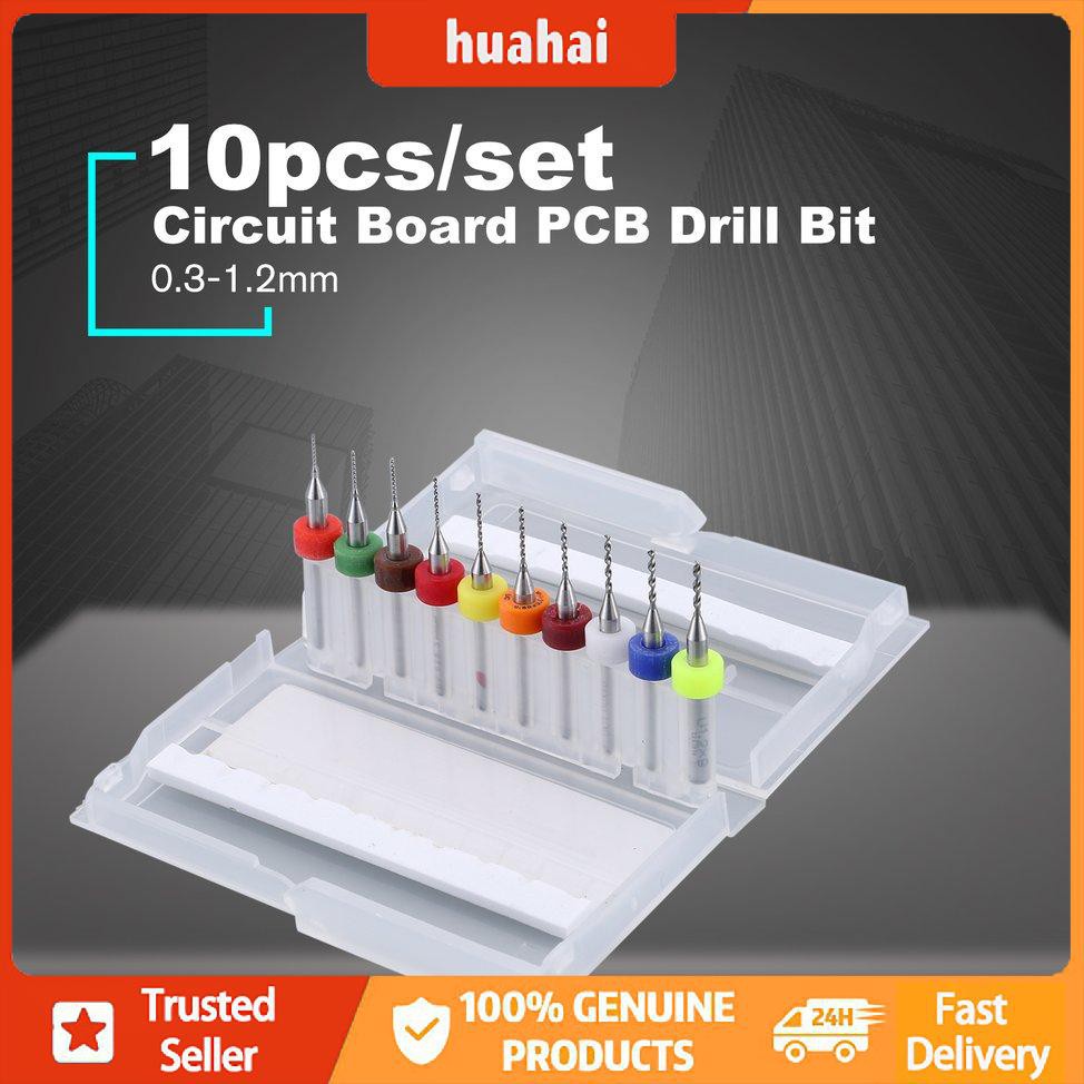 10 cái / bộ Hợp kim cứng Mũi khoan nhỏ 0,3mm-1,2mm Bảng mạch PCB Mũi khoan