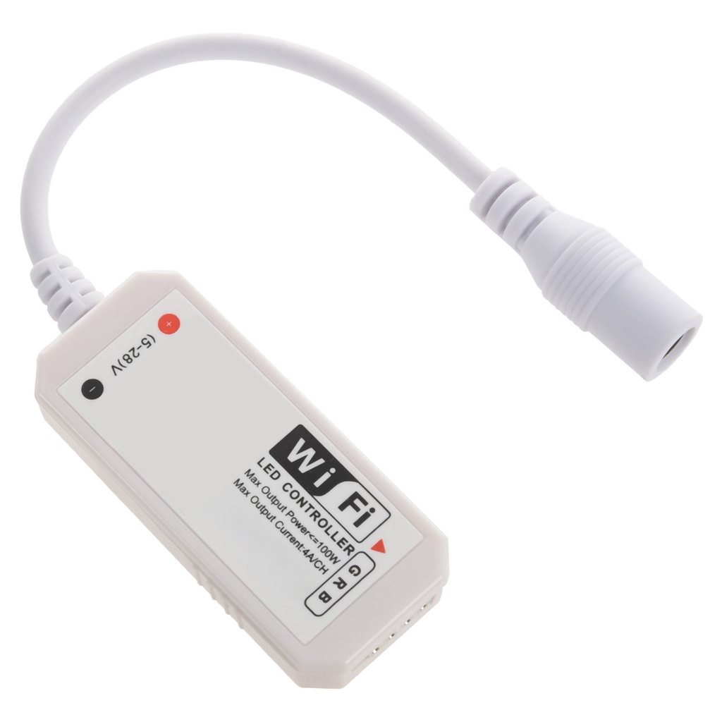 LED WiFi Remote Controller Works with Alexa/Google Home Voice Control for 5050/3528 RGB LED Strip Lights Change/Dimmer/Timer/Sound Activated Function - Free iOS/Android APP Control