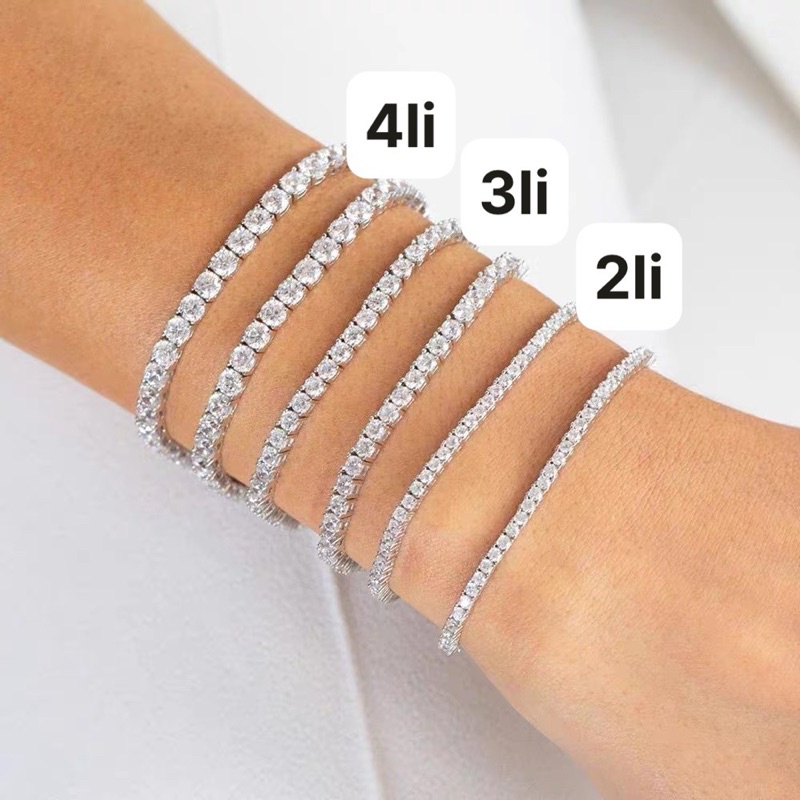 Vòng tay- Lắc tay tennis chain chuẩn Bạc ý 925 cao cấp đính đá lấp lánh