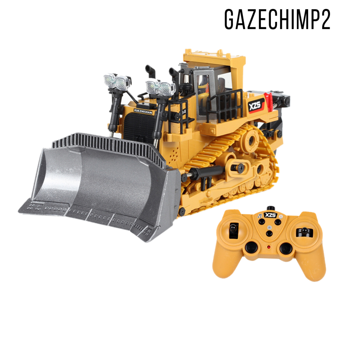 RC Xe Ủi Đất Điều Khiển Từ Xa Gazechimp2 Có Đèn Và Nhạc Cho Bé