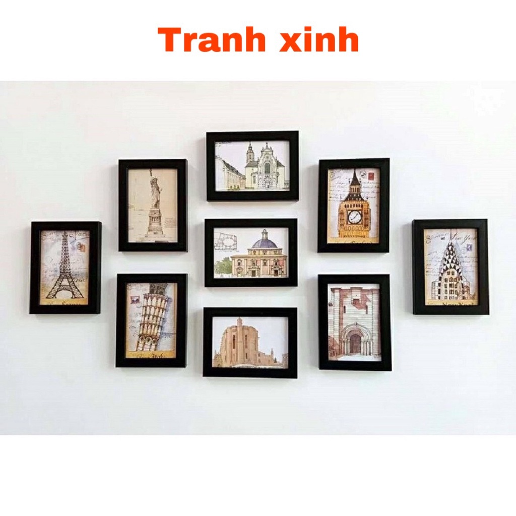 Khung ảnh treo tường mặt mika, bộ khung hình trang trí tường đẹp - bảo hành gãy vỡ