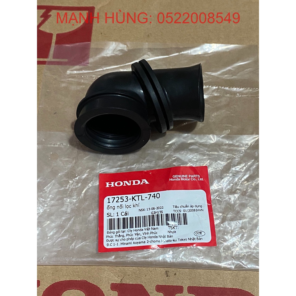 Cao su cổ hút Wave RS100 ,Wave A100 Honda (17253KTL740)