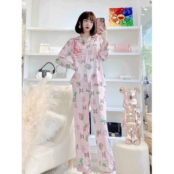 Đồ Bộ Mặc Nhà Pijama Nữ Dài Tay Cao Cấp - Đồ Ngủ Lụa Quảng Châu | BigBuy360 - bigbuy360.vn