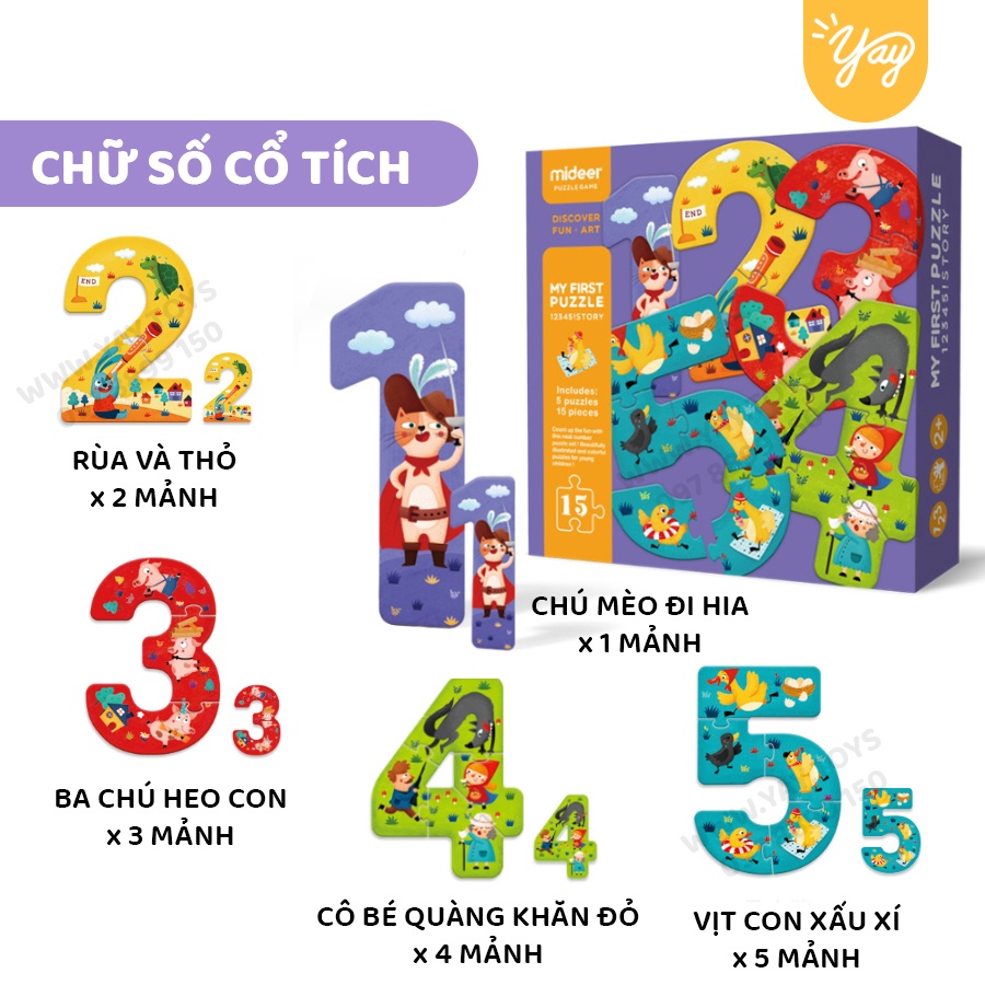 [07 MẪU] Xếp Hình Đầu Đời cho bé 2+ First Puzzle Mideer