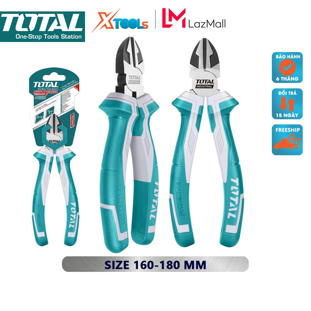 Kềm cắt Total | Kìm cắt Size: 6-7&quot;/160-180mm Đầu kềm răng đánh bóng và chống gỉ, dùng để sử dụng trong gia đình cũng khá