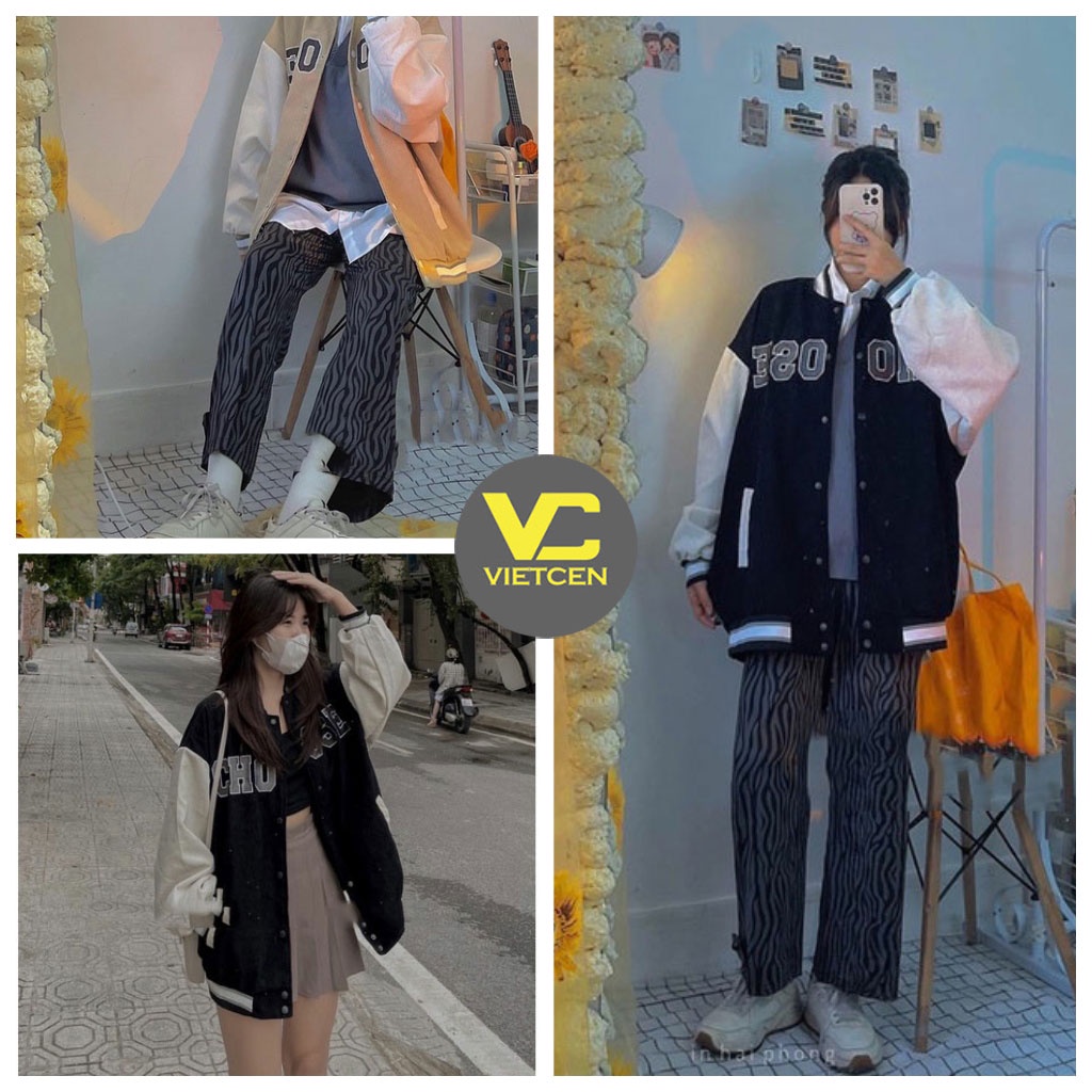Áo khoác nhung tăm Unisex CHOOSE áo khoác bomber dây kéo Hot trend_VIETCEN