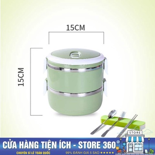 Cặp Lồng Cơm 4 Tầng Lúa Mạch - Nhiều Màu - Nhỏ Gọn