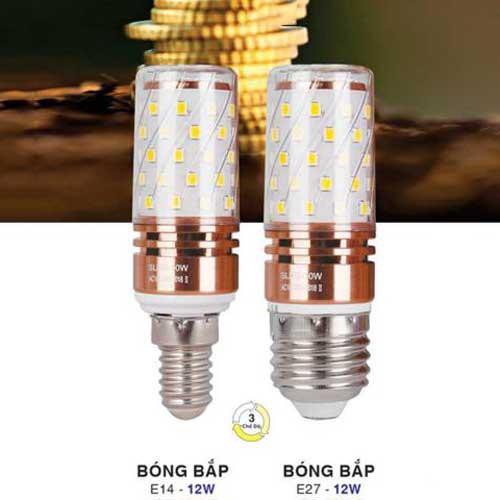 Bóng Led Bắp E14 E27 3 Chế Độ Sáng 12W