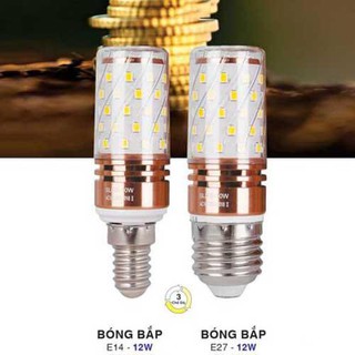 Combo 5 Bóng Led Bắp E14 E27 12W 3 Chế Độ Sáng trắng , vàng , trung tính