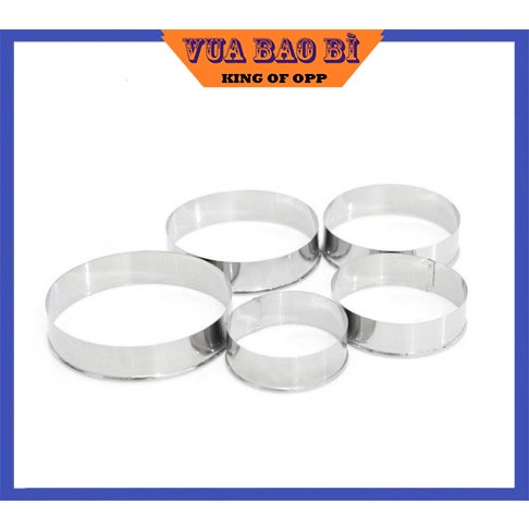 Khuôn inox cắt bánh hình tròn nhiều kích cỡ ( Bộ 5 khuôn ), dễ dùng- VUA BAO BÌ