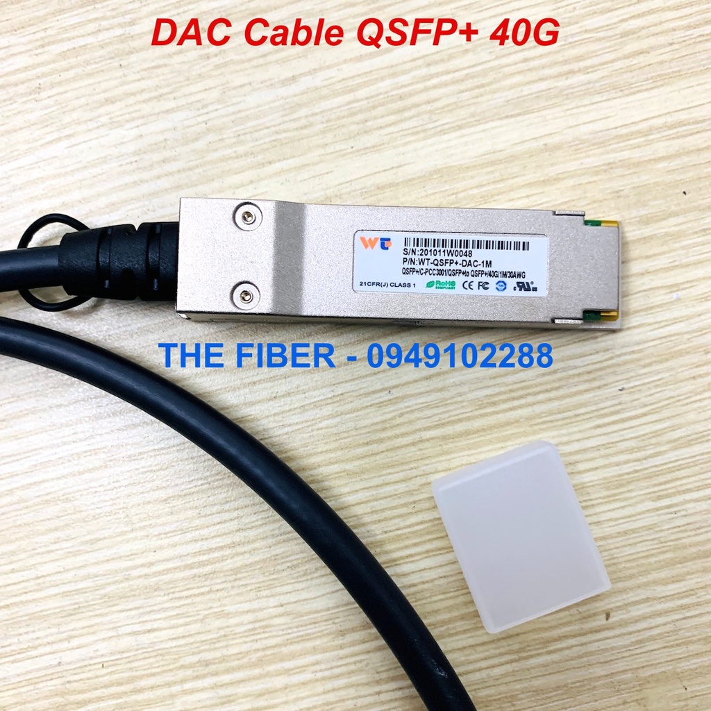 Dây quang DAC QSFP+-QSFP+ 40G đúc sẵn 02 đầu Module quang QSFP+ 40G - Dài 1M/3M/5M