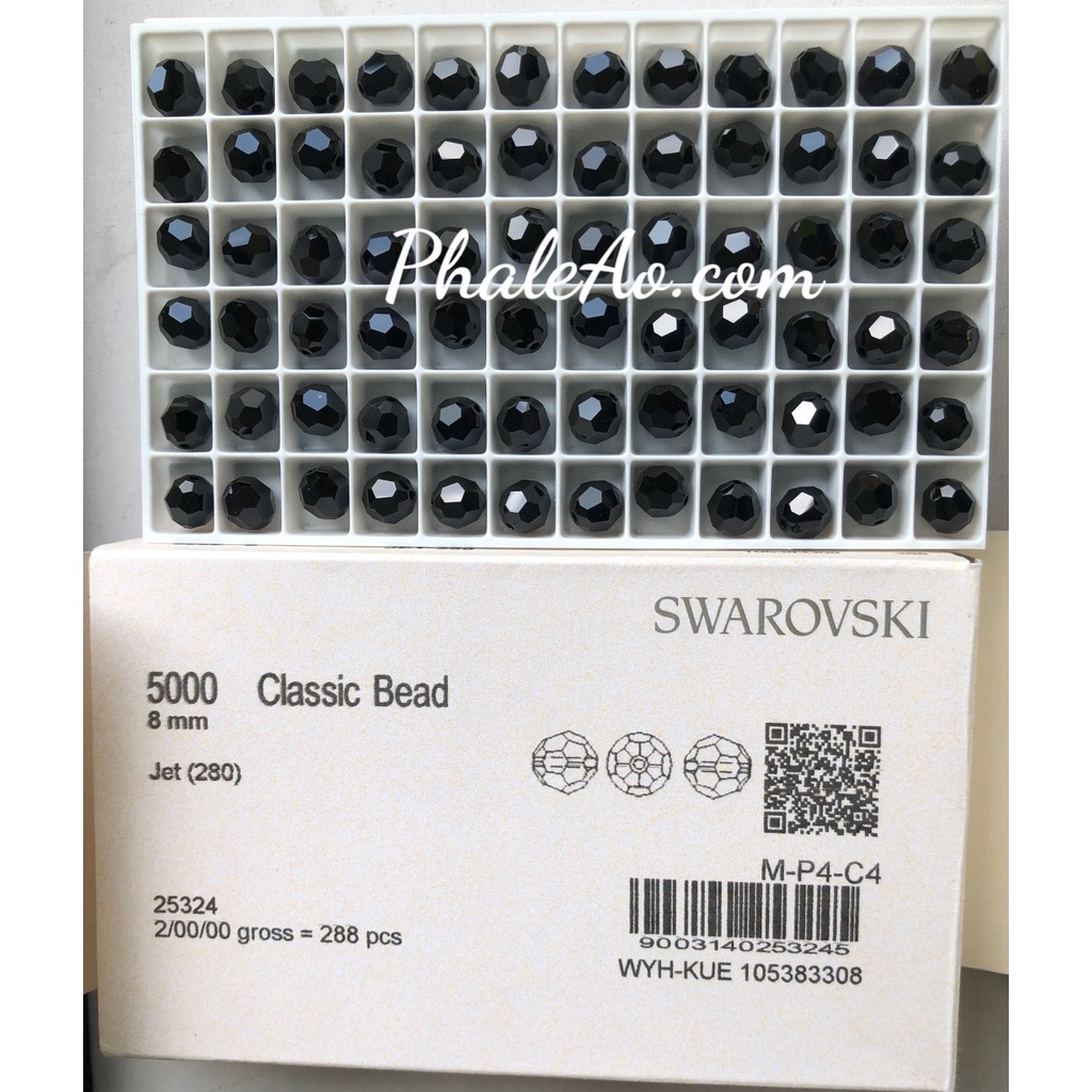 Chuỗi mân côi pha lê Áo Swarovski rosary crystal hạt tròn màu đen 8ly jet 280 , xích tặng đơ gắn hạt, khóa bạc 925 - NVJ