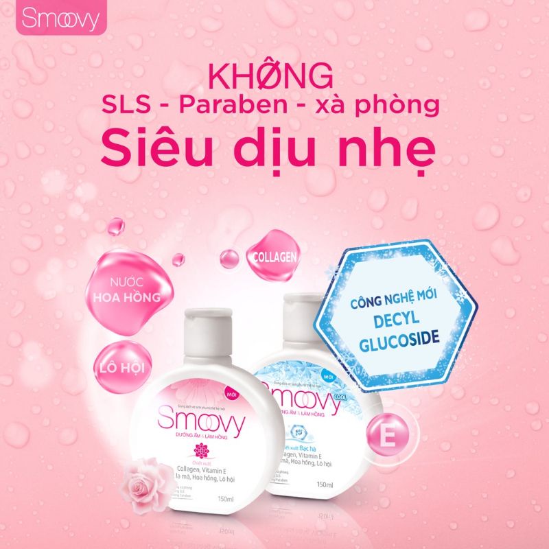 Trọn bộ Smoovy dung dịch vệ sinh phụ nữ thế hệ mới Smovy và Smoovy cool chai 150ml