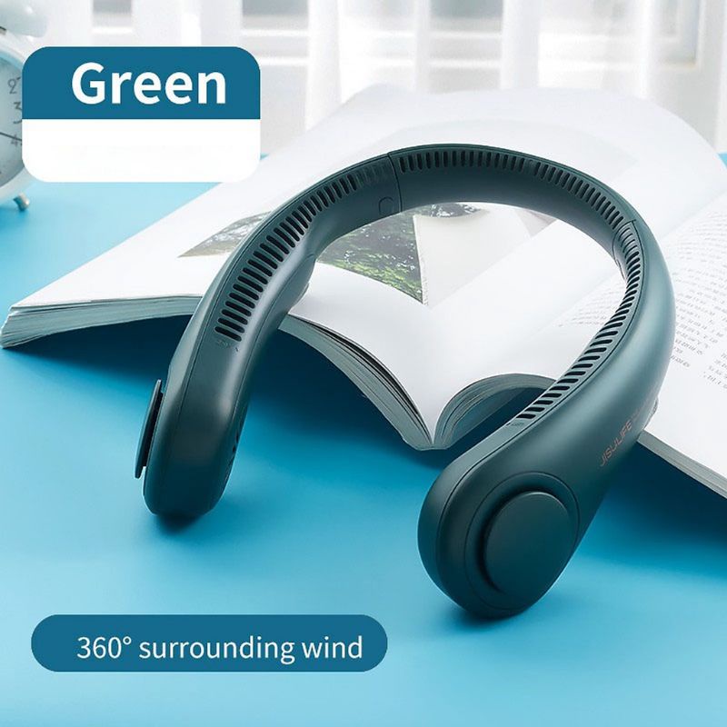 Quạt Mini Đeo Cổ Thông Minh 360 Độ Tích Điện,Không Cánh Tiện Lợi, Thời Trang, Nhỏ Gọn, Dáng Thể Thao.