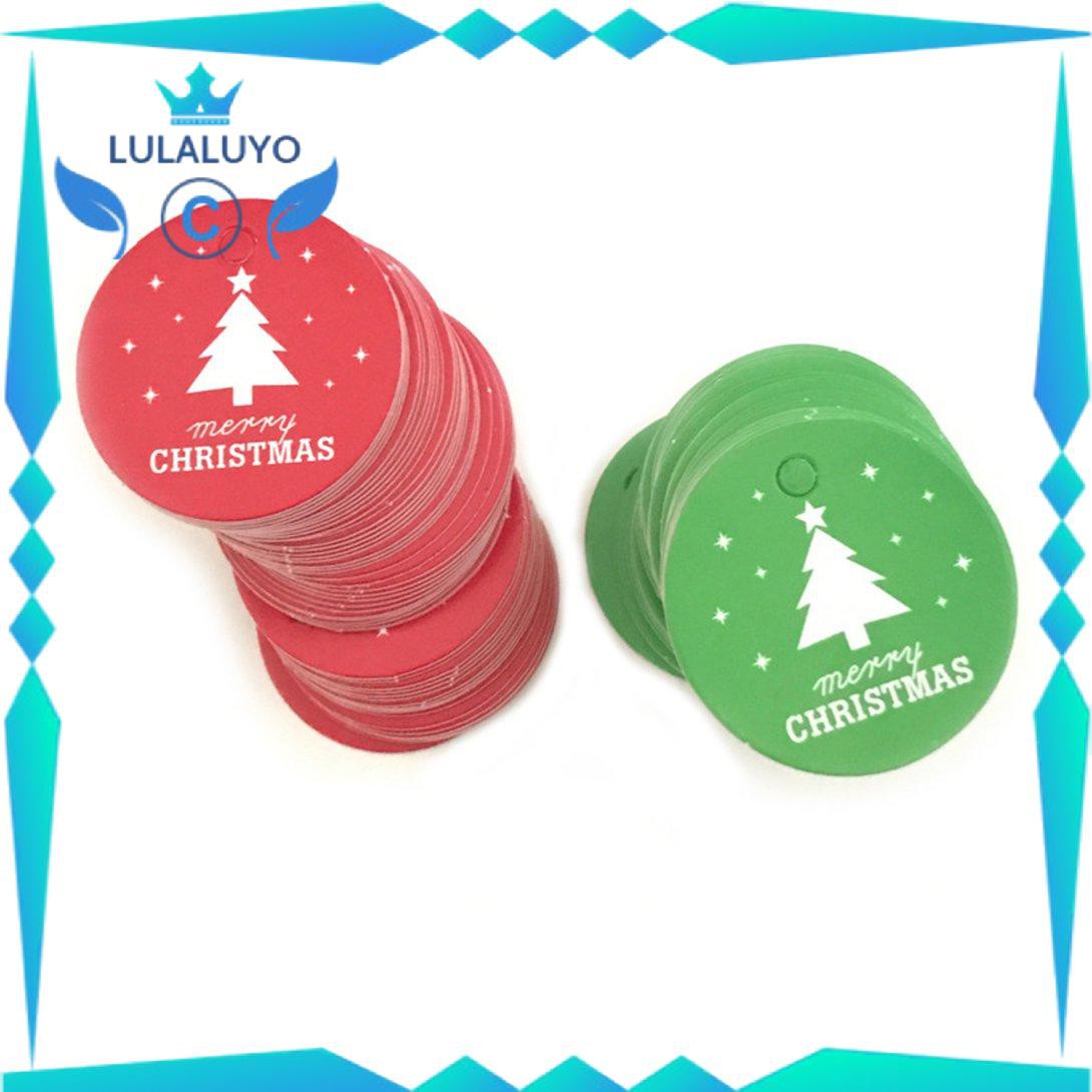 [Giáng sinh] Christmas Baking Tag Christmas Tree Paper Hanging Tag Wrapping Packaging Tag .lu