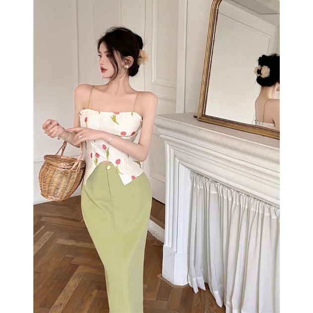 Order 2-3 tuần set áo hoa chân váy dài