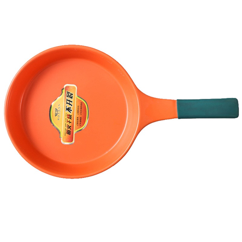 Ceramic Frying Pan Applicable to Open Fire Stove Only with Extended Handle and Glaze Smooth Surface | BigBuy360 - bigbuy360.vn