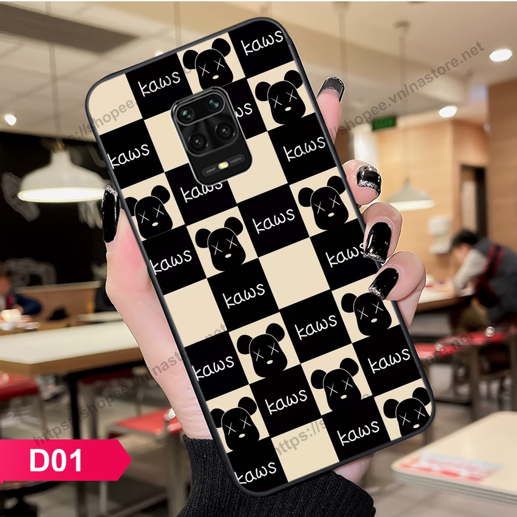Ốp lưng Xiaomi Redmi Note 9 / Redmi Note 9s / Note 9 Pro trái tim họa tiết caro, mikey họa tiết beabrick kaws cute