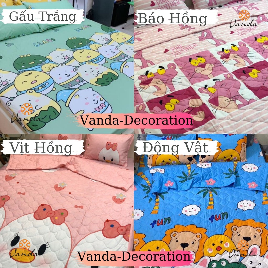 Set ga gối Cotton Poly họa tiết trẻ trung - Hàng đẹp không bai xù