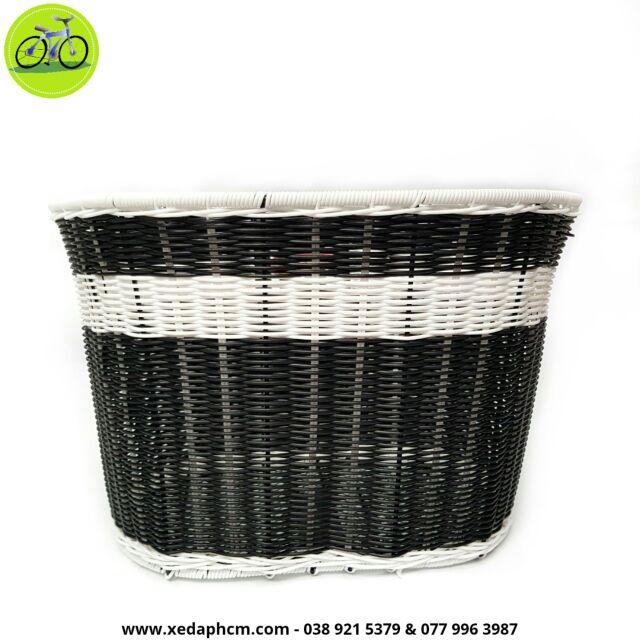 Giỏ xe đạp, rổ xe máy điện chất liệu các sợi mây tổng hợp elip