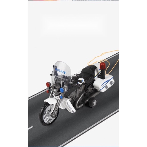 ĐỒ CHƠI MÔ HÌNH XE CẢNH SÁT GIAO THÔNG CHẠY TRỚN CÓ ĐÈN, ÂM THANH - M7725
