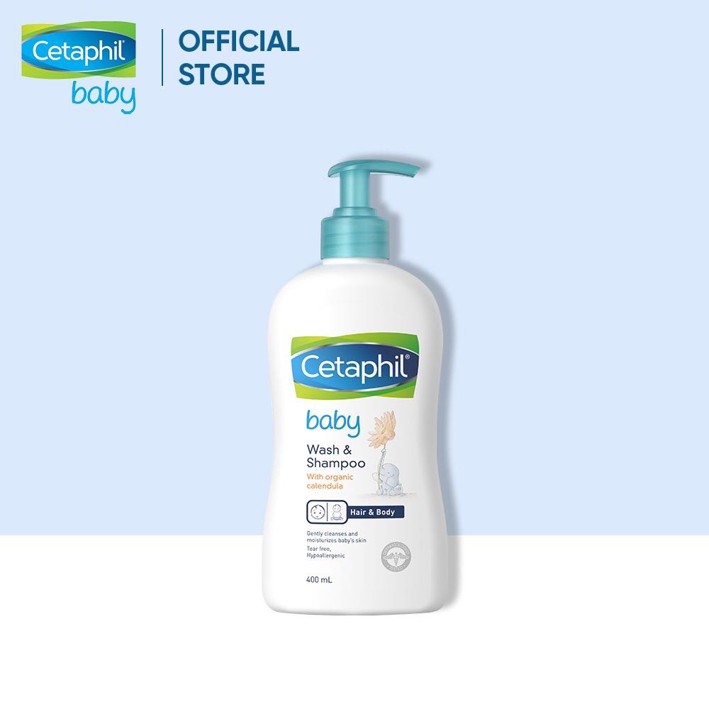 Sữa tắm gội dịu nhẹ cho bé Cetaphil Baby Wash &amp; Shampoo with Organic Calendula 400ml