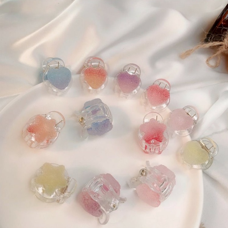 (Hàng Mới Về) 1 Kẹp Tóc Mini Hình Ngôi Sao / Trái Tim Mềm Mại Ngọt Ngào Cho Nữ