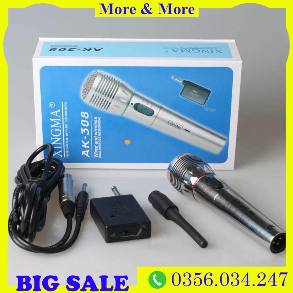 ✔️ Micro Karaoke Không Dây Kết Hợp Có Dây Đa Năng Xingma AK-308G Năng Động Chuyên Nghiệp [Bảo Hành 1 Đổi 1]