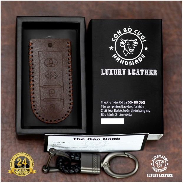 Bao Da Chìa Khóa ÔTô TOYOTA  Rush, Wigo AT 2021 2022 -  Da Thật 100% Bảo Hành 2 Năm, Khắc Tên & SĐT Chủ Xe