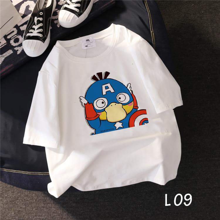 Áo thun teen nam nữ TAY NGẮN UNISEX hình vịt captain america