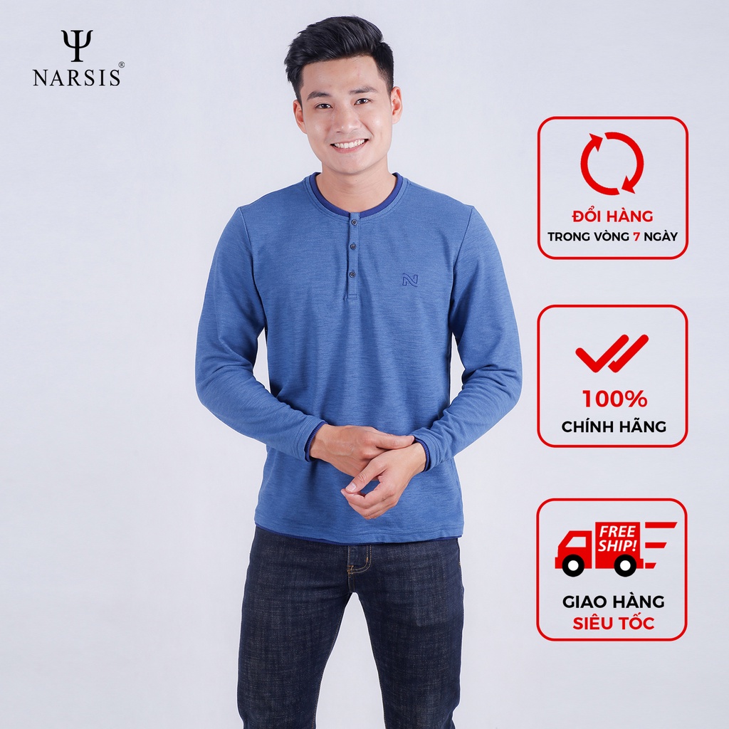 Áo Nam Thu Đông NARSIS D7058 Màu Xanh