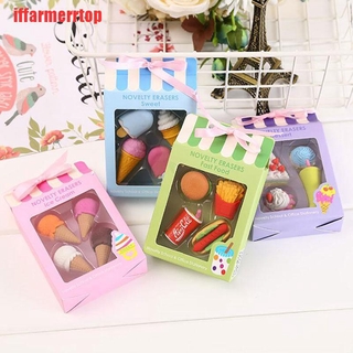 (Hàng Mới Về) Bộ 4 Cục Tẩy Hình Bánh Hamburger Dễ Thương Có Thể Tháo Rời
