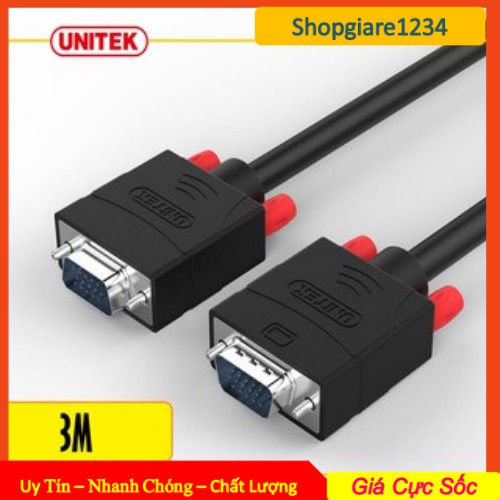 Cáp VGA 3M Unitek (Y-C504G) Chính Hãng - Bảo Hành 12 Tháng