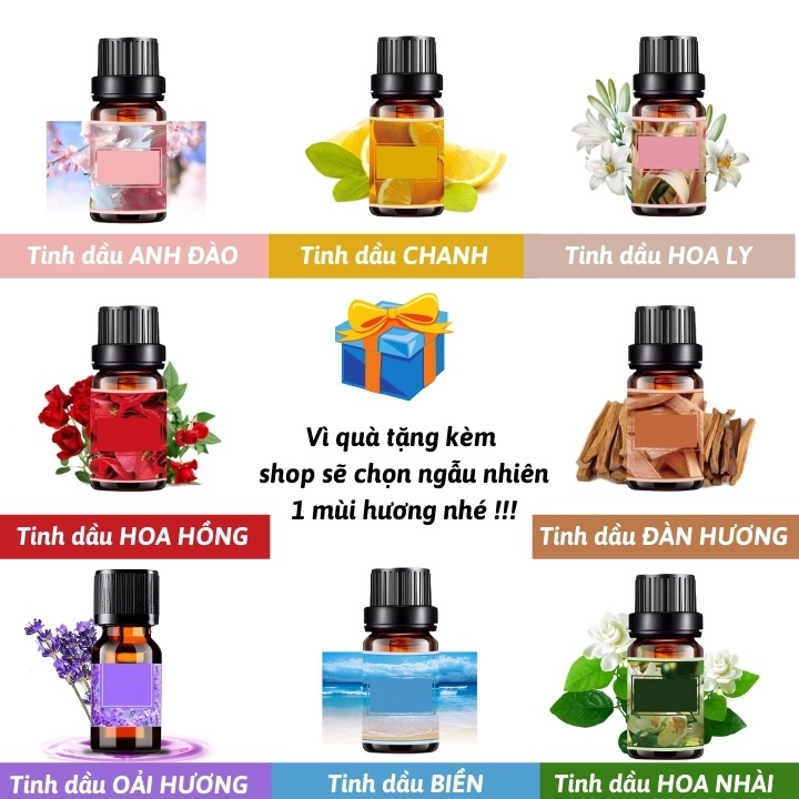 Máy xông tinh dầu, máy phun sương mini tạo ẩm - Tặng kèm 1 chai tinh dầu thơm 10ml MX1+TD