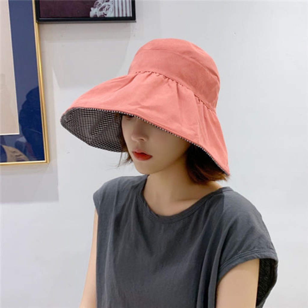 Mũ Nón Bucket Mẹ Con Trơn 2 Mặt Rộng Vành che nắng phong cách Hàn Quốc; M11 - BONMIE