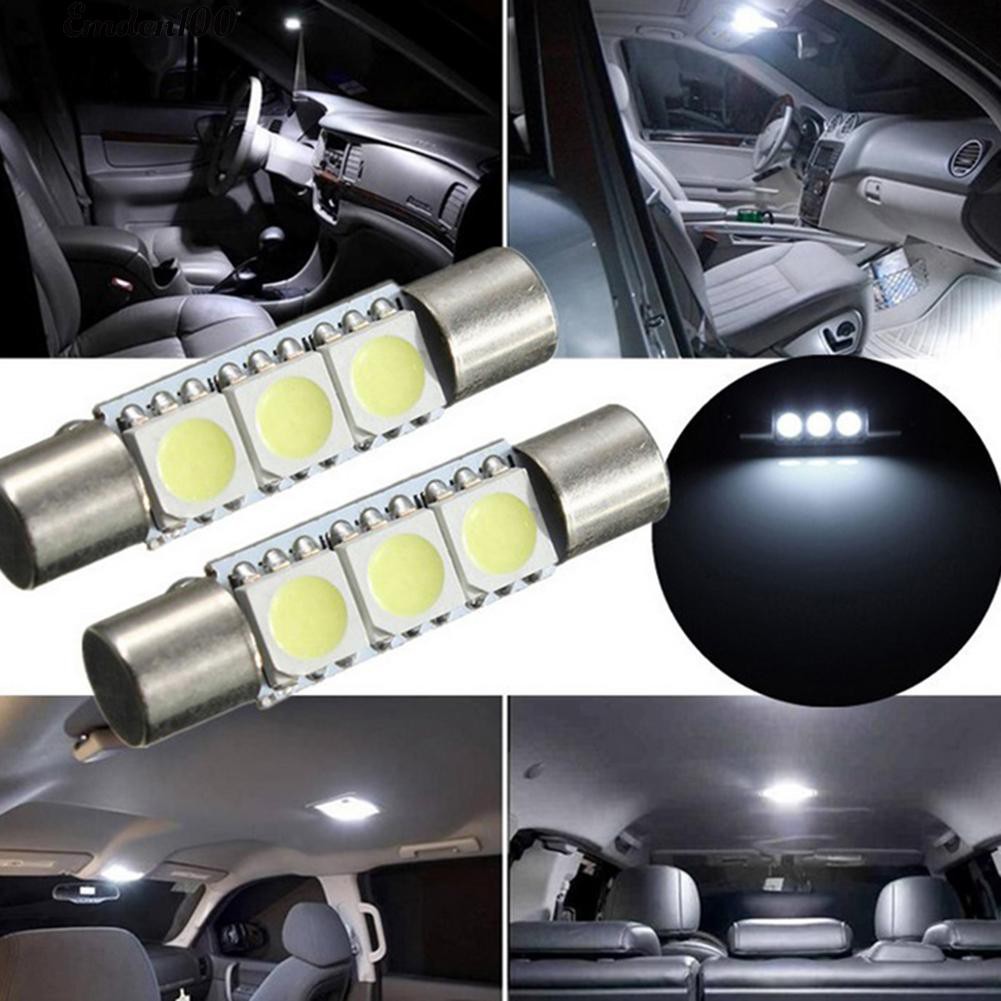 2 Bóng LED ánh sáng trắng có cầu chì cho xe hơi