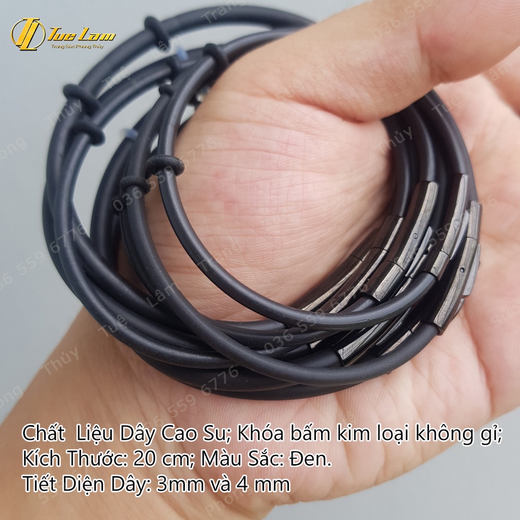 Dây Cao Su Đen loại 1 dùng mix charm, lu thống phụ kiện - Tuệ Lâm