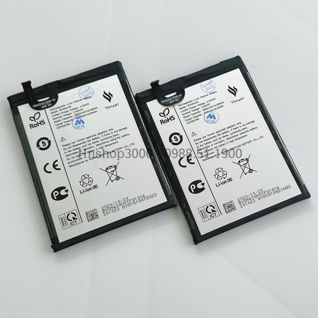 Pin Vsmart Joy3/ Live 4 BVSM-430 Dung Lượng 5000mAh Zin Chính Hãng - Bảo Hành 6 Tháng