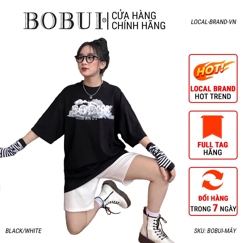 [LOCAL BRAND] Áo thun Bobui Mây tay lỡ form rộng vải Cotton - Thời trang nam nữ Unisex Streetwear Hàn Quốc