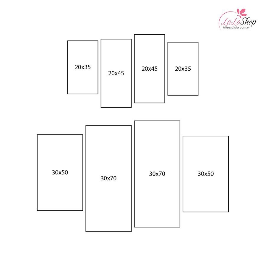 Bộ 4 tấm tranh treo tường Lala trang trí spa nến hồng và lan tím kèm đinh 3 chân đa năng