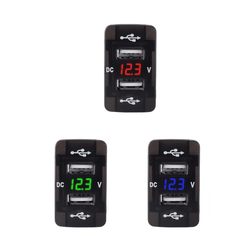 Tẩu Sạc Hai Cổng USB 12V 24V 3.1A Hiển Thị Điện Áp Cho Xe Hơi