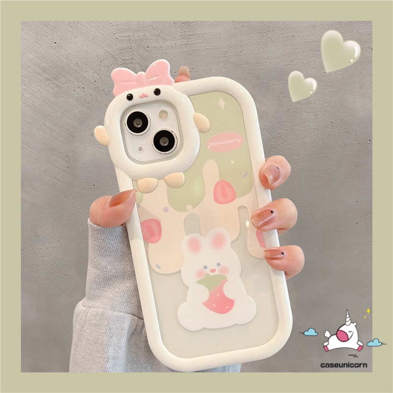 Ốp Điện Thoại TPU Mềm Hình Gấu Thỏ Kem 3D Dễ Thương Cho IPhone 11 13 12 14 Pro MAX 6 6S 7 8 14 Plus XR X XS MAX SE