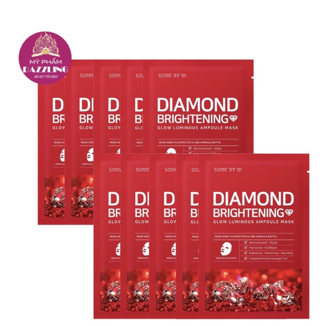 Hộp 10 Mặt Nạ Trắng Da Some By Mi Diamond Brightening Chính Hãng